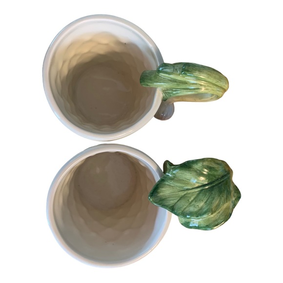 1995 Fitz and Floyd Basket Weave Coffee Mug Green Onion and radish Handle - Picture 6 of 7